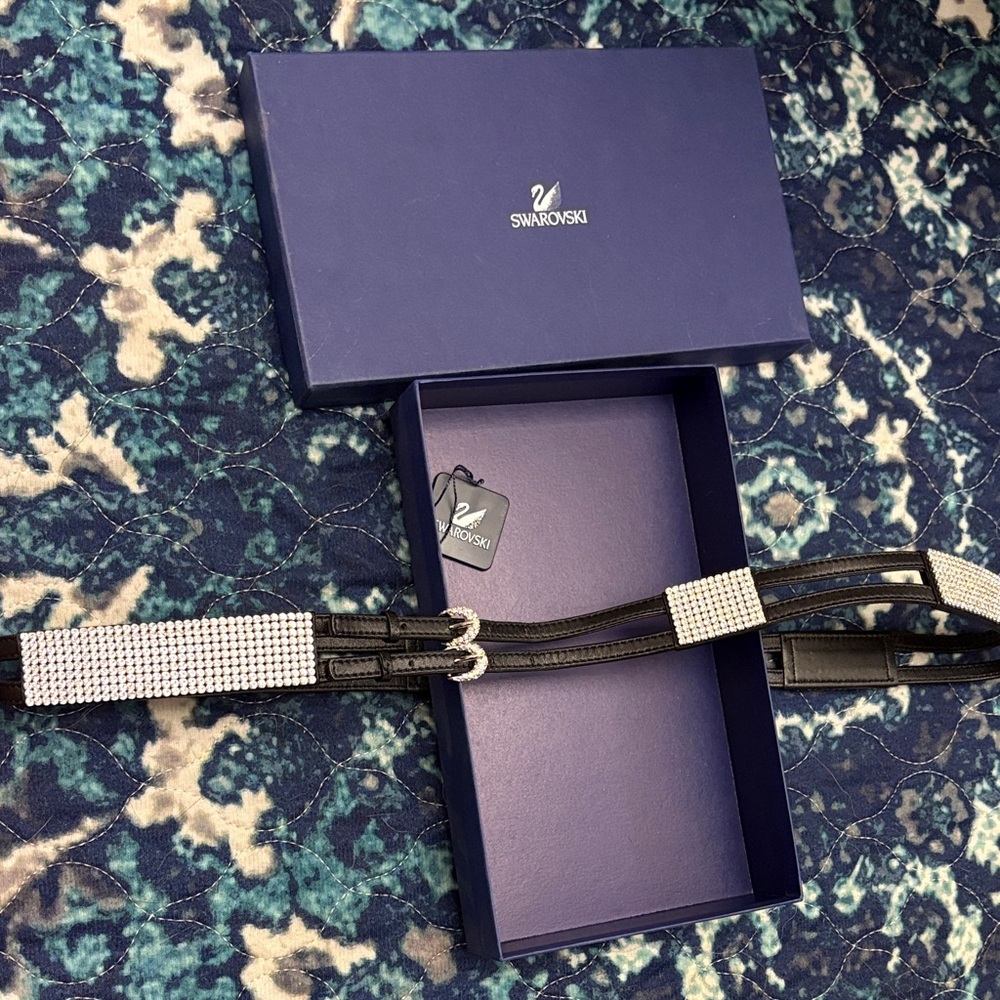 Swarovski Black Belt with Silver Swarovski s 🔥🔥